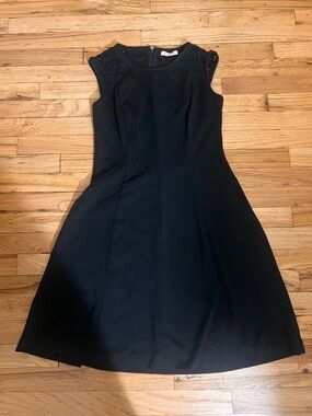Calvin Klein Black Fit-and-Flare Sleeveless Dress